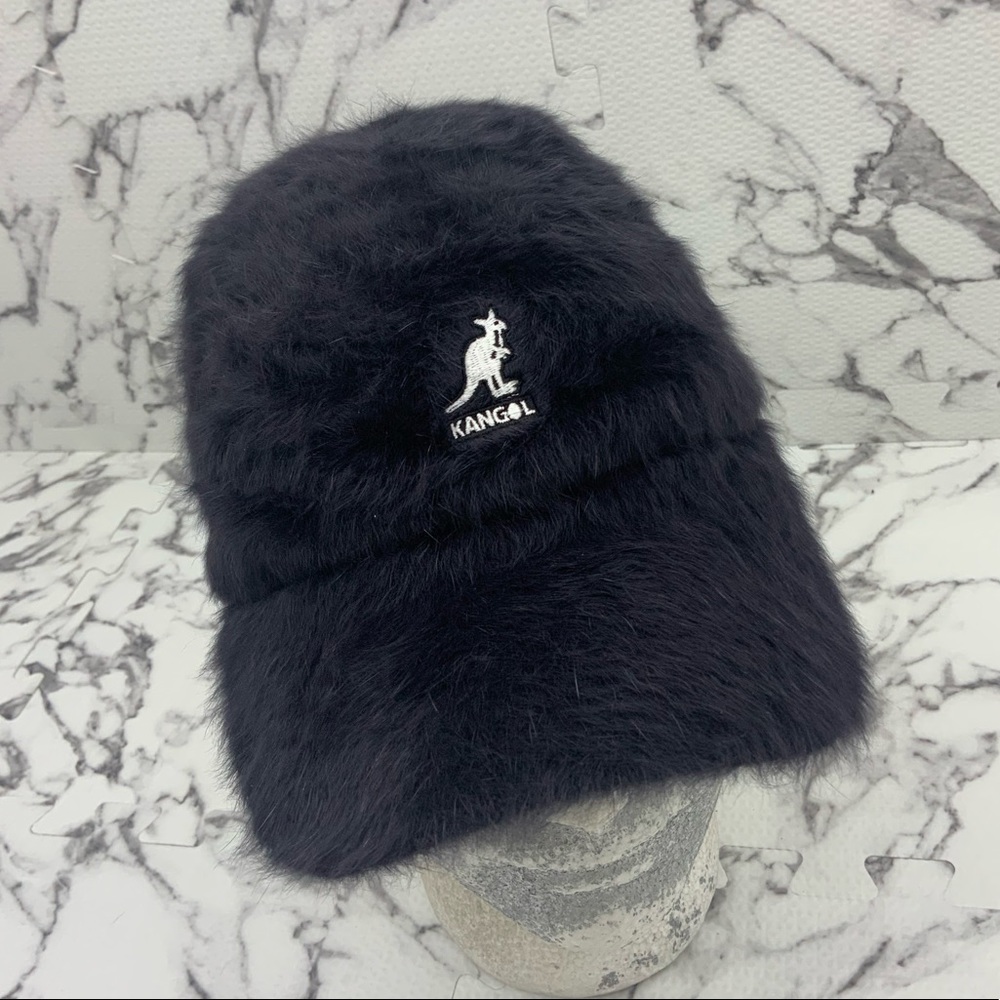 Men's Kangol Black Real Fur Furgora Stretch Space Cap NWT
